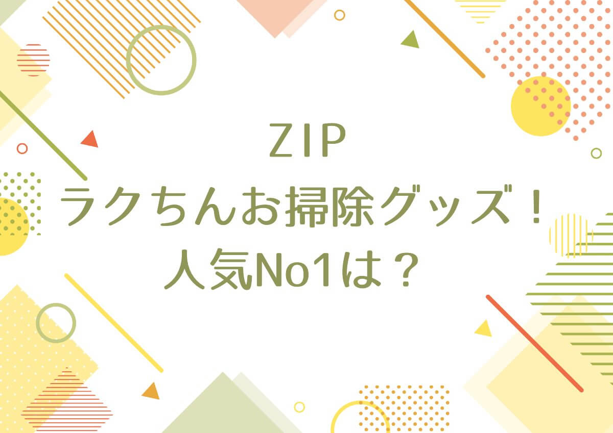 ZIP【ラクちんお掃除グッズ！人気No1は？