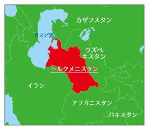 トルクメニスタン周辺地図
